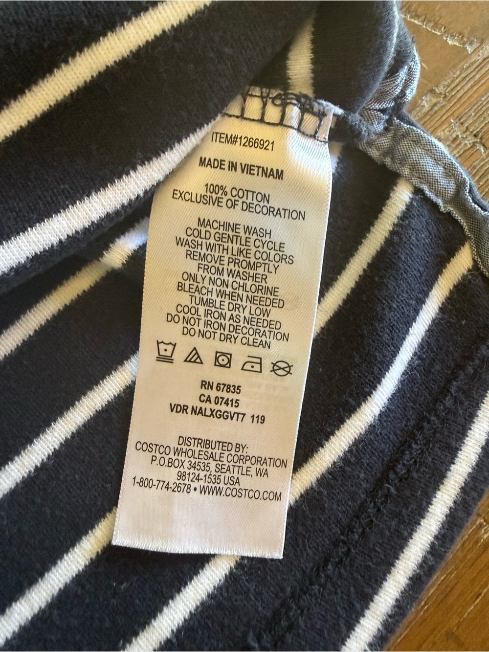 Nautica Navy and White Striped 3/4 Bell-Sleeve Top - Picture 7 of 8